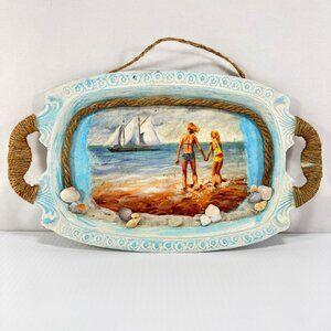 Handmade Decorative Tray Wall Hanging Beach Nautical Seaside Decor Coastal Art